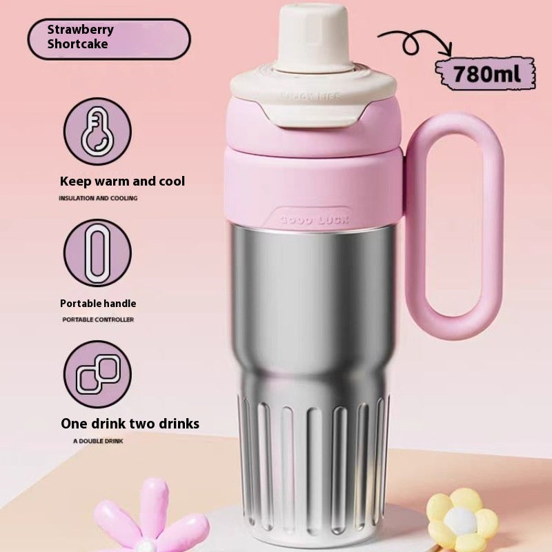 Lucky Handle Stainless Steel Ice Cup – Stylish & Versatile