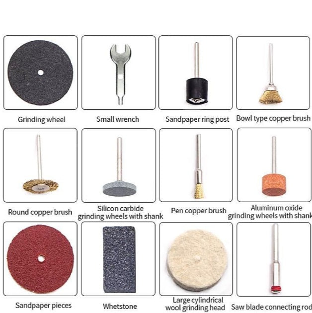 180W Variable Speed Electric Grinder Kit – 30000RPM Rotary Tool with 186 Accessories for Wood, Jade, Stone, and Crystal