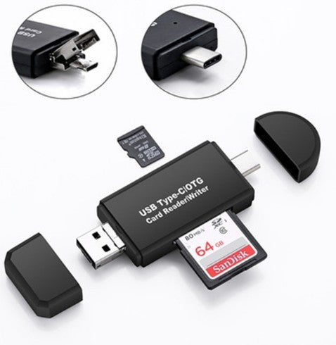 2-in-1 USB & Micro USB Card Reader - Fast Data Transfer & OTG Support