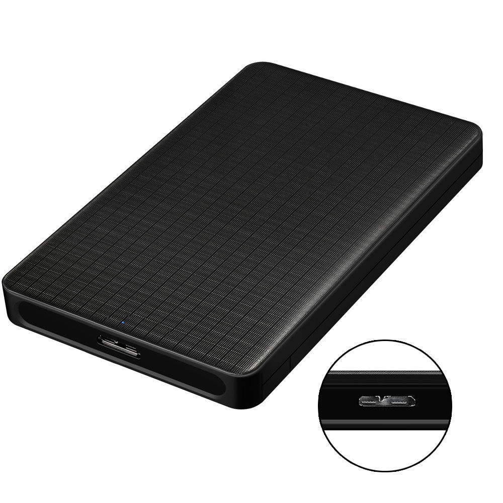 USB 3.0 2.5-Inch SATA Hard Drive Enclosure – Grid Pattern Business-Style Mobile HDD Case with UASP Support
