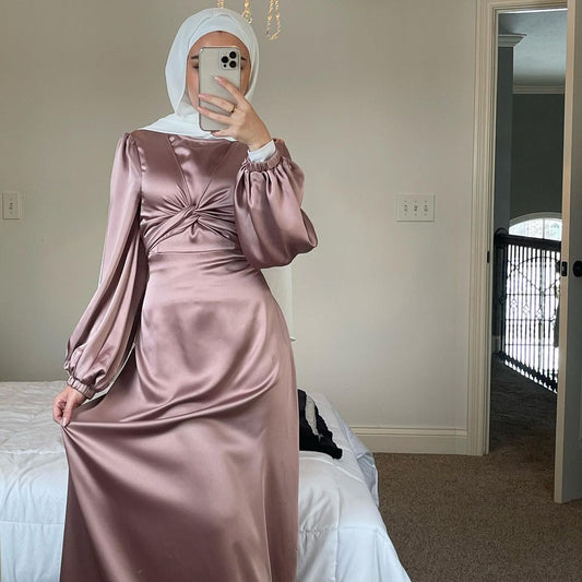 Women’s Satin Ramadan Eid Kaftan Dress