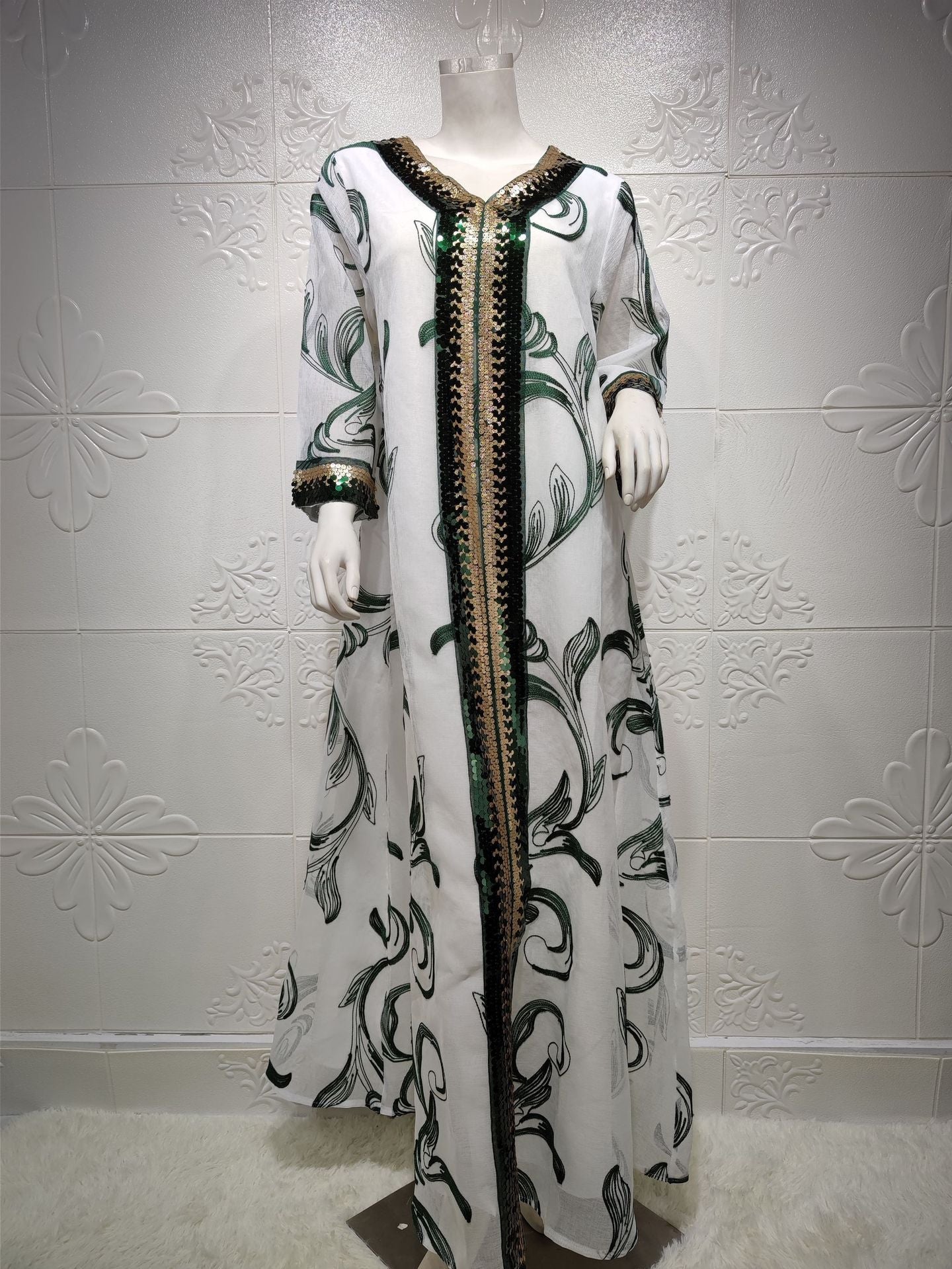 Sequin Embroidered Robe Abaya for Women