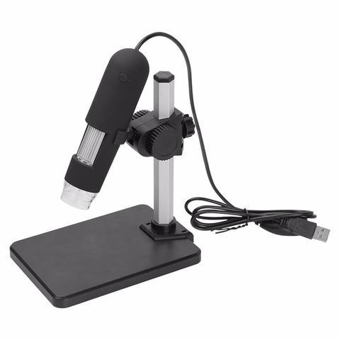 High-Speed DSP Digital Microscope, 0.3M Video, 1000X Zoom, USB Powered, Adjustable LED, Driver-Free, Windows Compatible (Black)