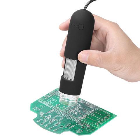 High-Speed DSP Digital Microscope, 0.3M Video, 1000X Zoom, USB Powered, Adjustable LED, Driver-Free, Windows Compatible (Black)