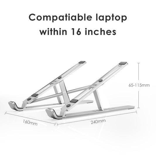 Foldable Laptop Stand - Lightweight, Adjustable & Silver