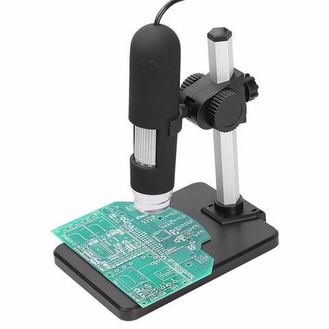 High-Speed DSP Digital Microscope, 0.3M Video, 1000X Zoom, USB Powered, Adjustable LED, Driver-Free, Windows Compatible (Black)