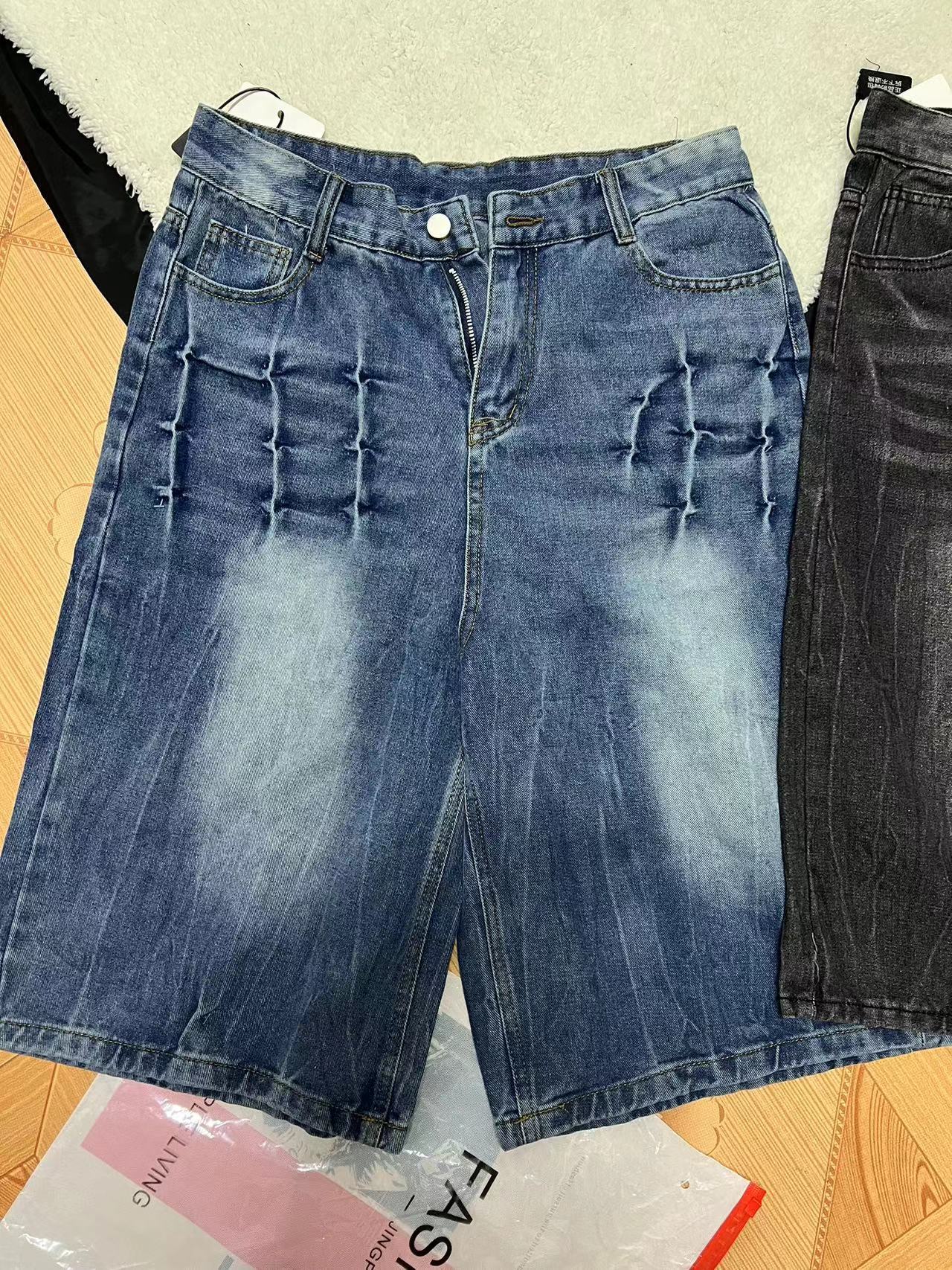 Loose Casual Straight-leg Washed Do The Old Cowboy Shorts Men