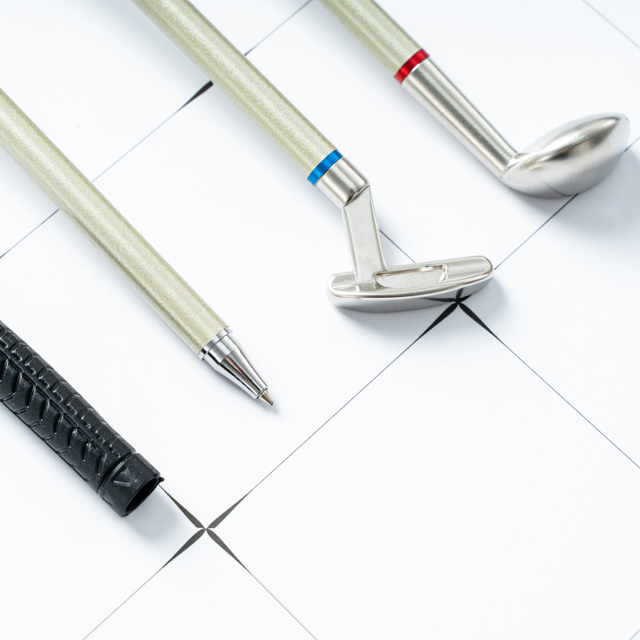 Metal Suit Ballpoint Pen Golf Style with 0.7mm Bullet Tip – 3 Pack