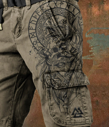 3D Personality Printing Stylish Shorts Zipper Men's Pants