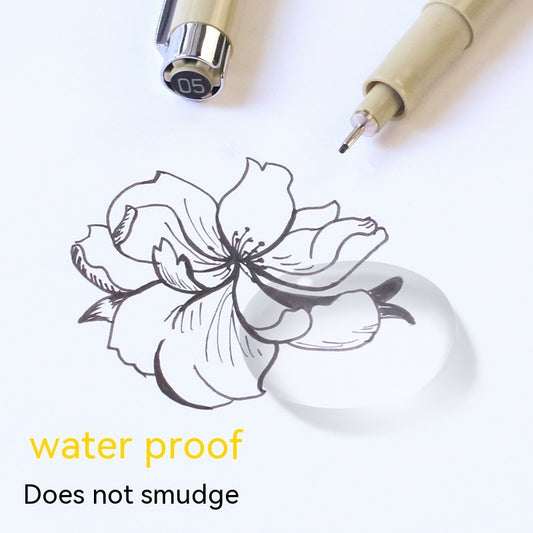 12-Piece Black Fine Line Drawing Pen Set with Assorted Tip Sizes