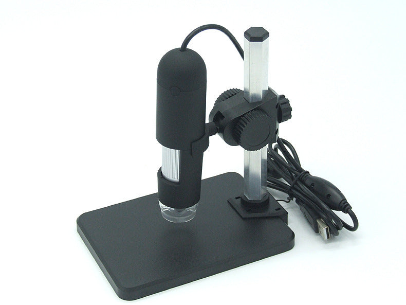 High-Speed DSP Digital Microscope, 0.3M Video, 1000X Zoom, USB Powered, Adjustable LED, Driver-Free, Windows Compatible (Black)