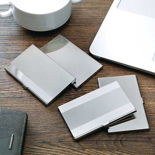 304 Stainless Steel Geometric Business Card Holder Case