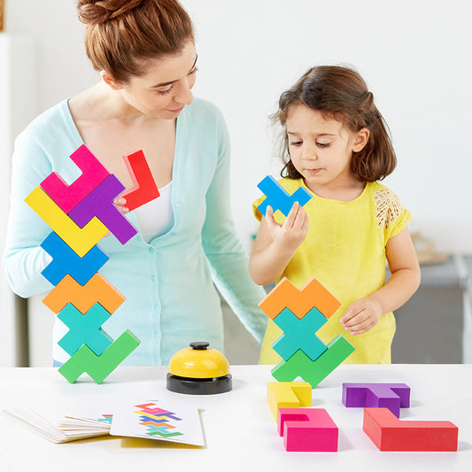 Wooden Building Block Battle Game for Kids (Ages 4–6)