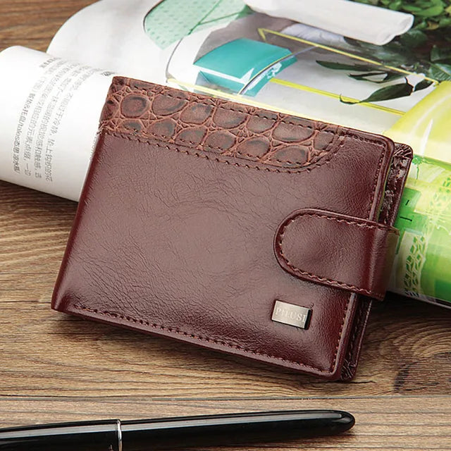 Baellerry Vintage Leather Hasp Small Wallet Coin Pocket Purse Card Holder Men Wallets Money Cartera Hombre Bag Male Clutch
