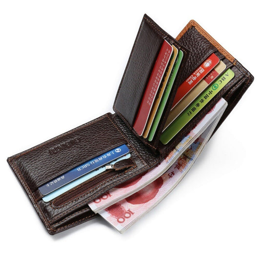 GUBINTU Genuine Leather Men Wallets Coin Pocket Zipper Real Men's Leather Wallet with Coin High Quality Male Purse cartera