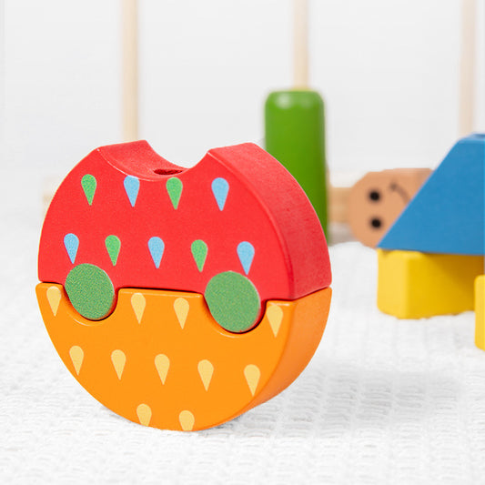 Wooden Day and Night Building Blocks for Toddlers