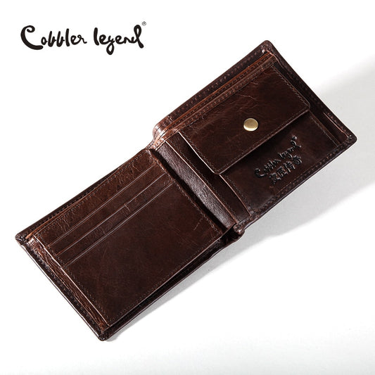Cobbler Legend Famous Brand Genuine Leather Men Wallets Handmade Men's Wallet Male Money Purses Coins Wallet With ID Card Holder
