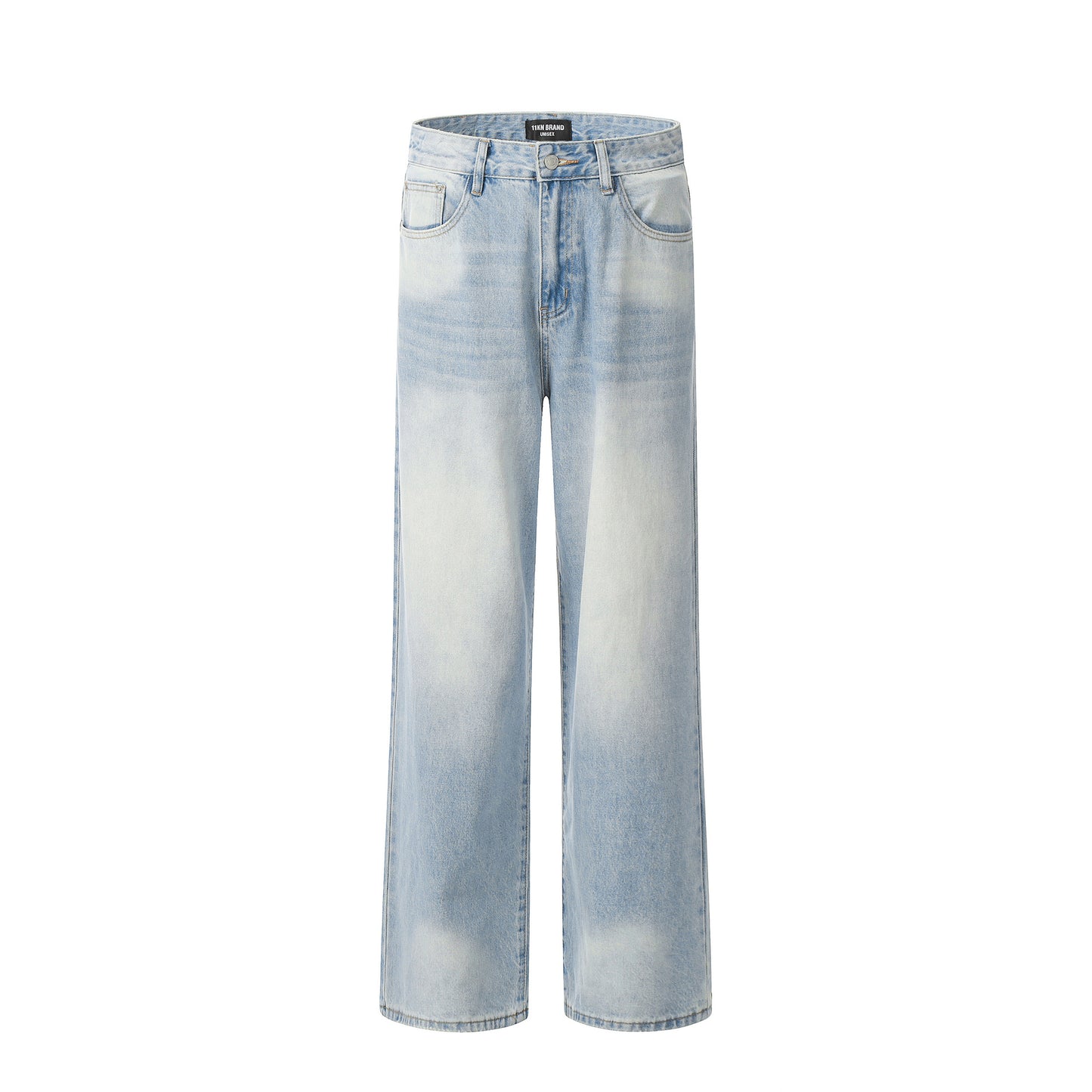 Women's-Ice Blue High Waist Basic Jeans for Teenagers and Adults