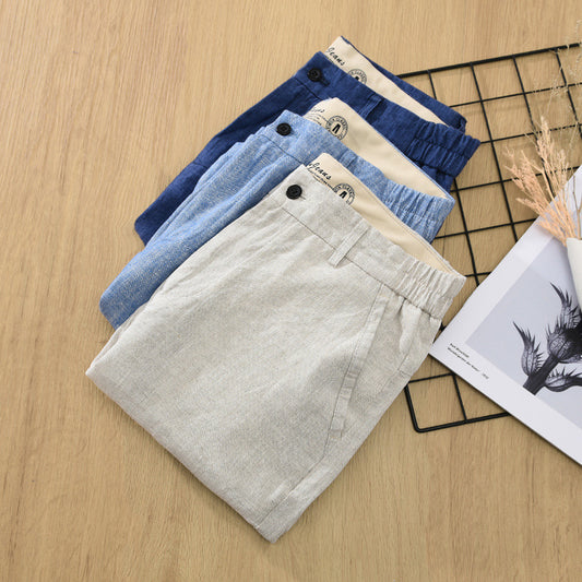 Linen Shorts Men's Loose Plus Size