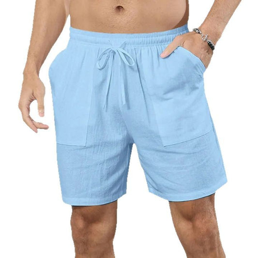 European And American Men's Casual Cotton Linen Shorts