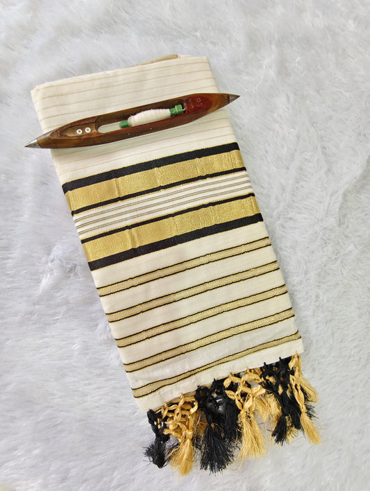 3 inch C/J cotton body jerry lines saree