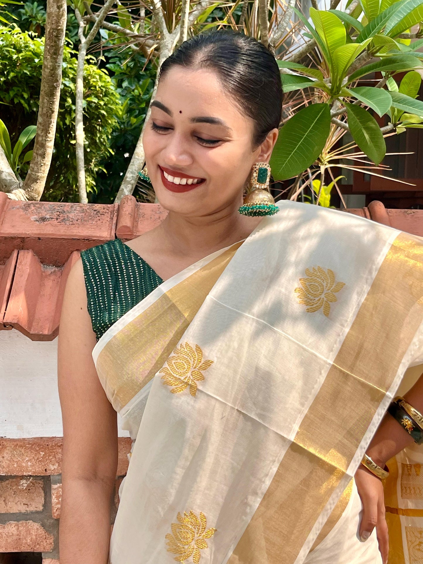 Handloom Replica cotton mango weave saree