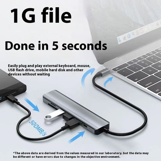 Multi-Function USB-C Splitter Hub – Compact & Efficient