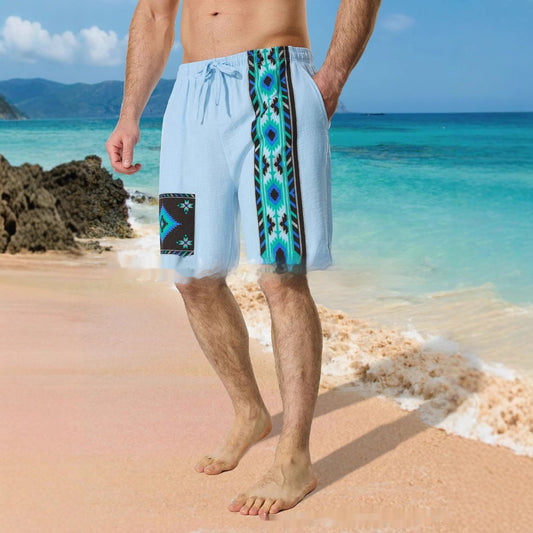 Men's Lace Up Loose Digital Printing Casual Shorts