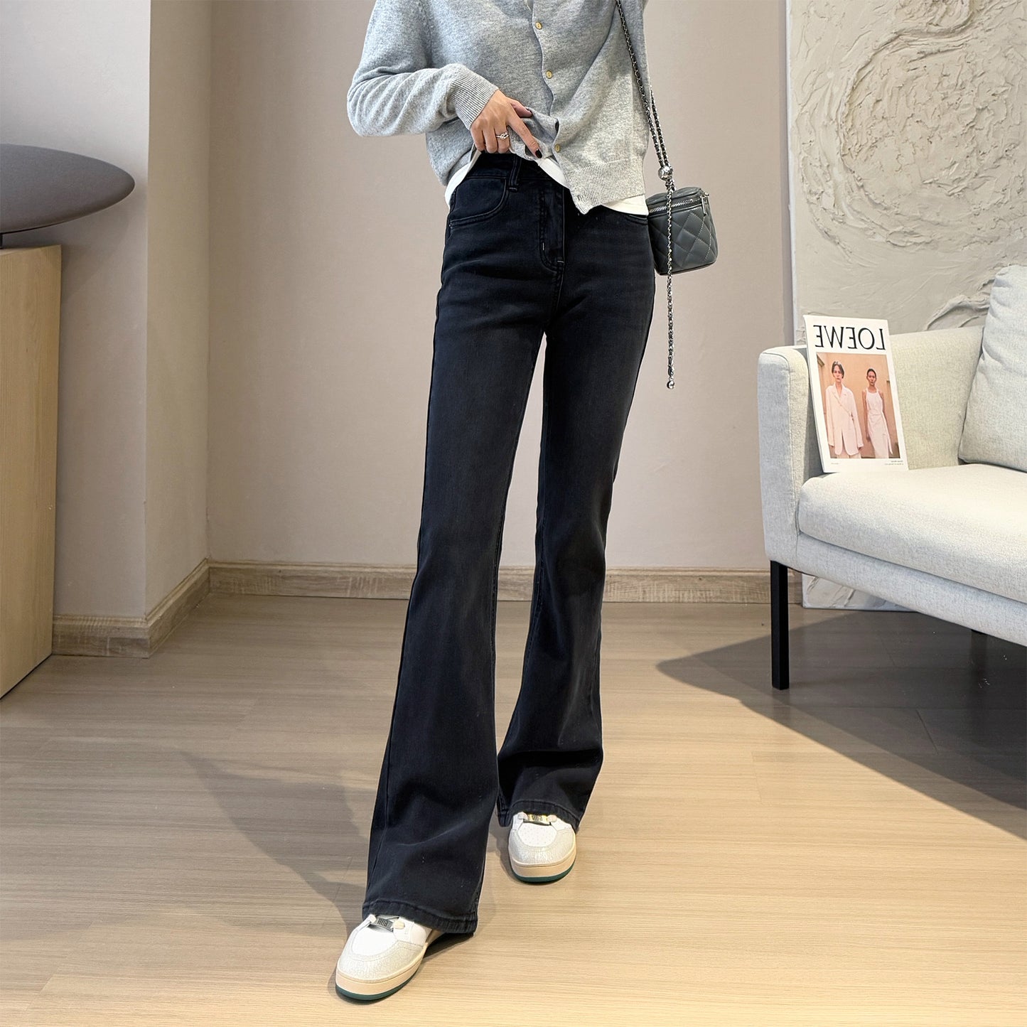 Japanese & Korean Casual Bootcut Trousers- For Women