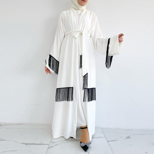 Ethnic Abaya Coat with Tassel Details