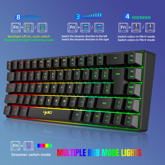 V200 Series Gaming Keyboard – 68 Keys, Multiple Color Options