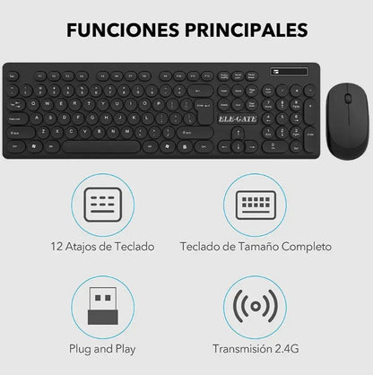 Silent Click Wireless Keyboard And Mouse Kit