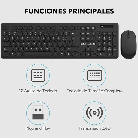 Silent Click Wireless Keyboard And Mouse Kit