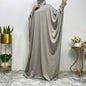 A-Line Long Skirt Batwing Sleeve Polyester Abaya