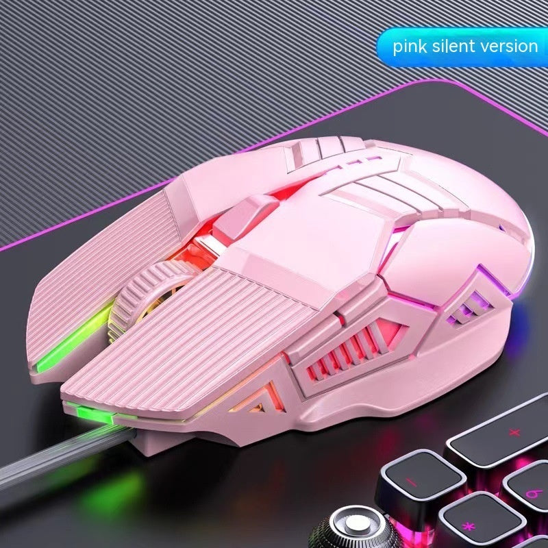 Wired USB Optical Mouse for Desktop with Mute and Audio Click Options
