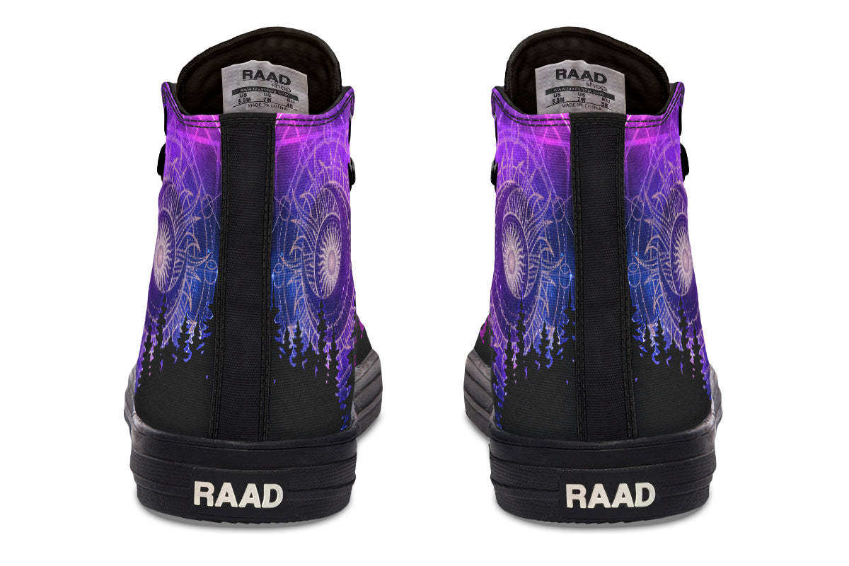Men's And Women's Fashion Color Printing High-top Canvas Shoes