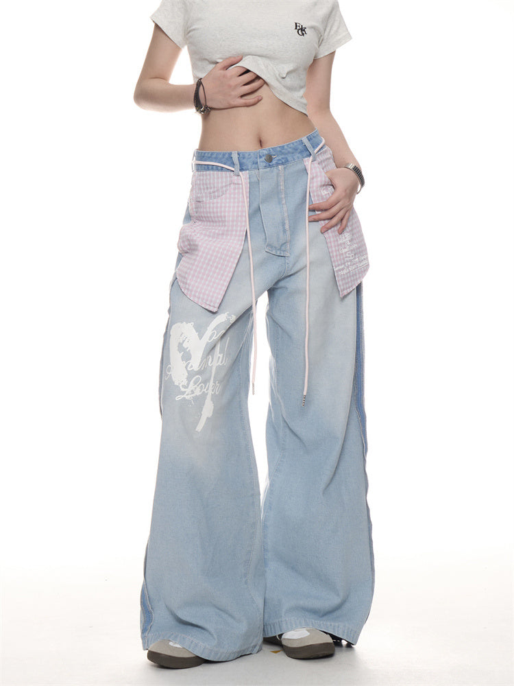 Light Blue Wide Leg Pants for Women