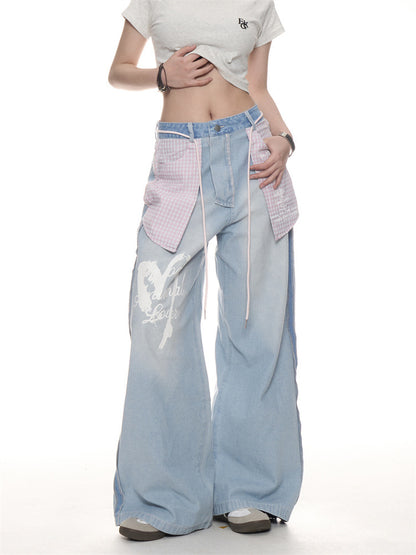 Light Blue Wide Leg Pants for Women