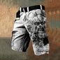Trendy 3D Digital Printing Stylish Zipper Men's Shorts