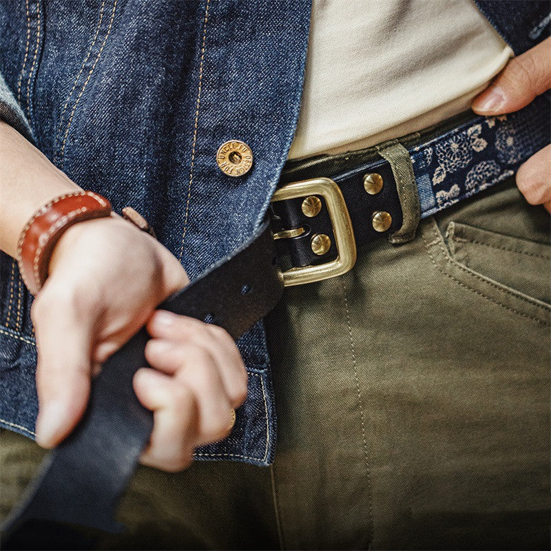 First Layer Cowhide Vintage Belt Men