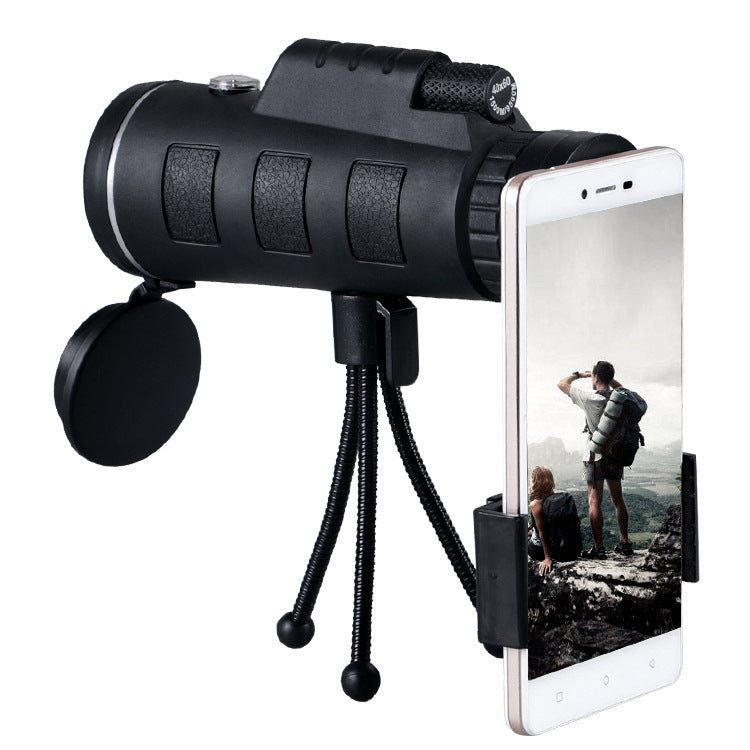 40x60 Monocular Telescope with Tripod, Phone Clip, and Compass – BAK4 Prism, FMC Lens, Outdoor Zoom Scope