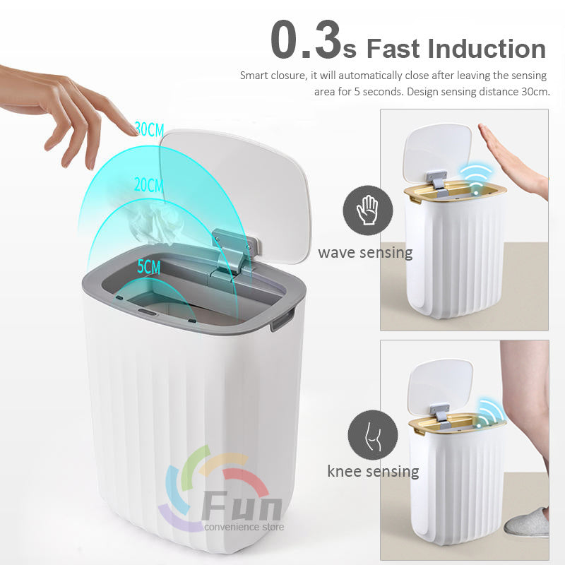 Smart Automatic Sensor Trash Can – Waterproof, UV Sterilization, Deodorization, Insect & Leakage Prevention, 13L & 16L