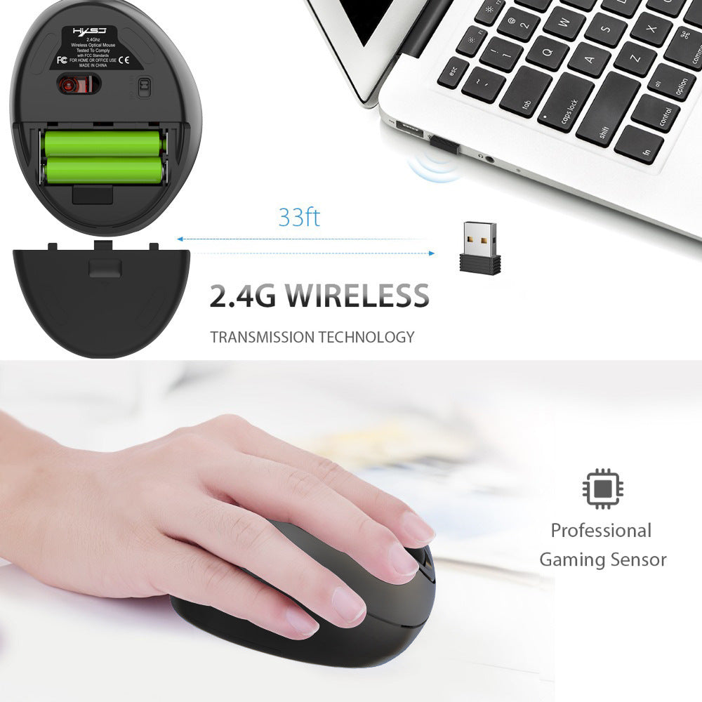 Ergonomic Wireless Mouse - Prevents Hand Fatigue & Carpal Tunnel