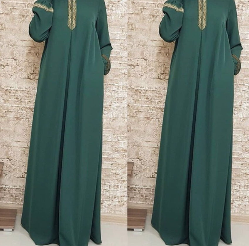Women Plus Size Print Abaya Jilbab