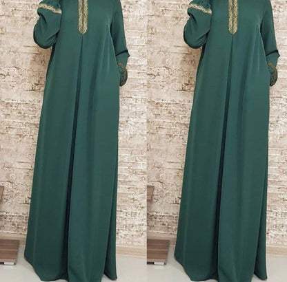 Women Plus Size Print Abaya Jilbab
