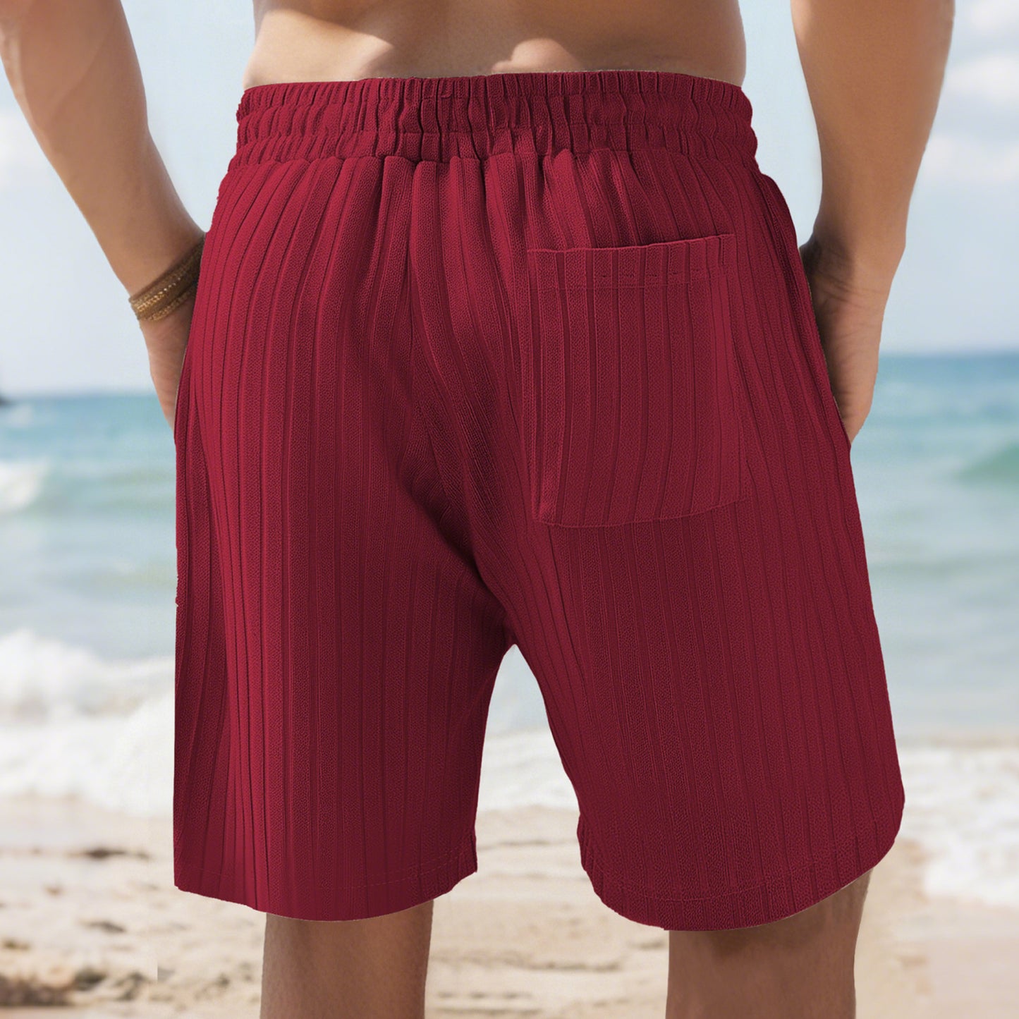 Sports Shorts Multi-bag Lace Men's Striped Beach Pants