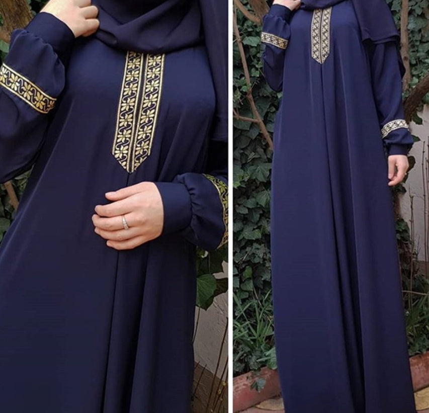 Women Plus Size Print Abaya Jilbab