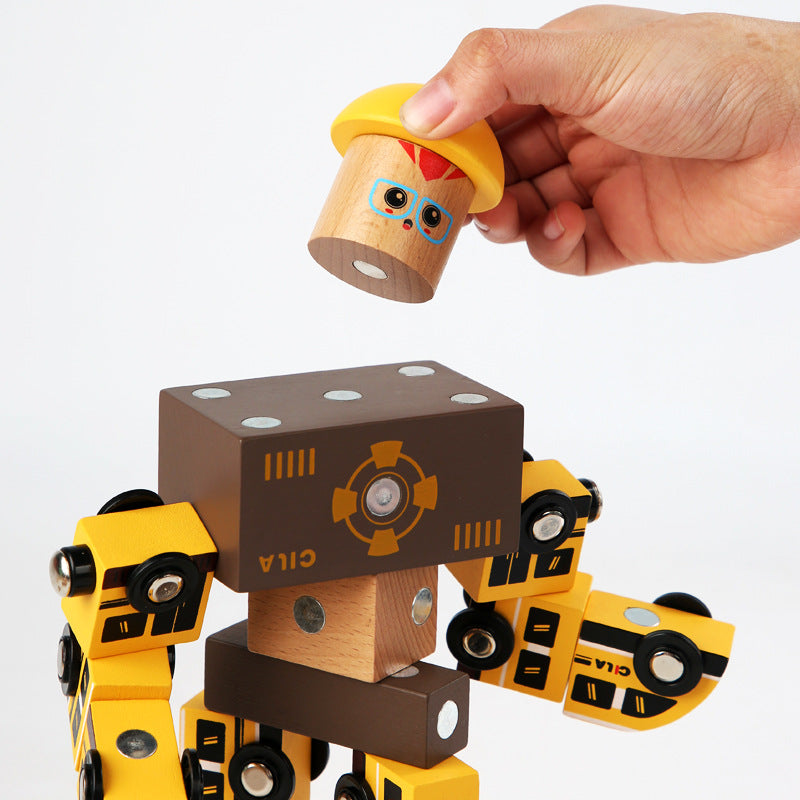 Children's Magnet Building Blocks Assembled Toys Puzzle Intelligence Brain 3-year-old Boys Over 3 Years Old Multi-functional Large Granules Magnetic
