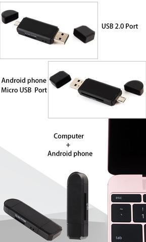 2-in-1 USB & Micro USB Card Reader - Fast Data Transfer & OTG Support