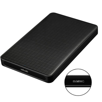 USB 3.0 2.5-Inch SATA Hard Drive Enclosure – Grid Pattern Business-Style Mobile HDD Case with UASP Support